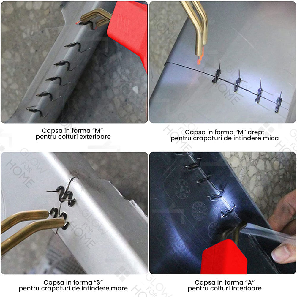 Set 500 bucati capse metalice de intarire pentru aparat sudat plastic, lipit/reparat bara auto, tip S, 0.8mm, otel - 4 | YEO