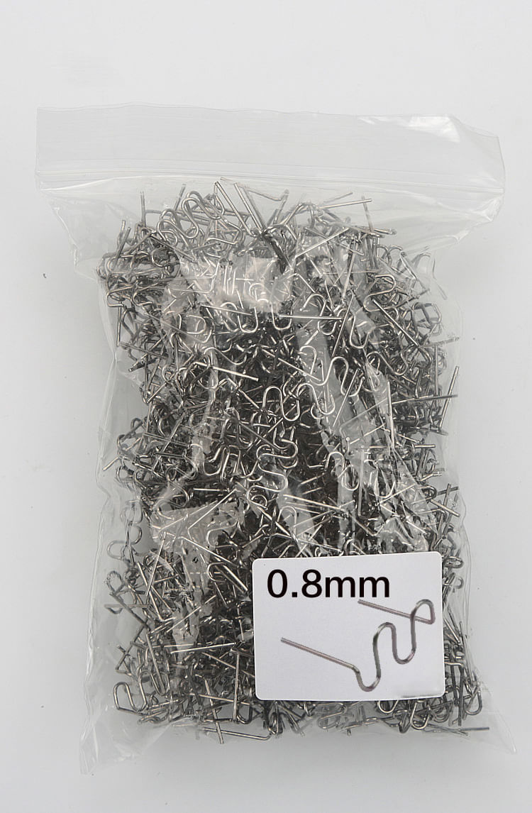 Set 500 bucati capse metalice de intarire pentru aparat sudat plastic, lipit/reparat bara auto, tip S, 0.8mm, otel