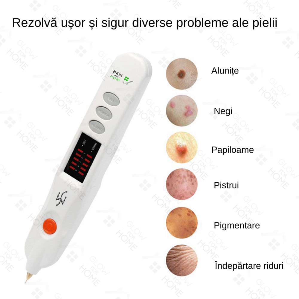 Aparat Fibroblast Plasma Pen, GlowforHome, pentru indepartarea Tatuajelor, Cicatricilor, Alunitelor, Pistruilor, Alb - 4 | YEO