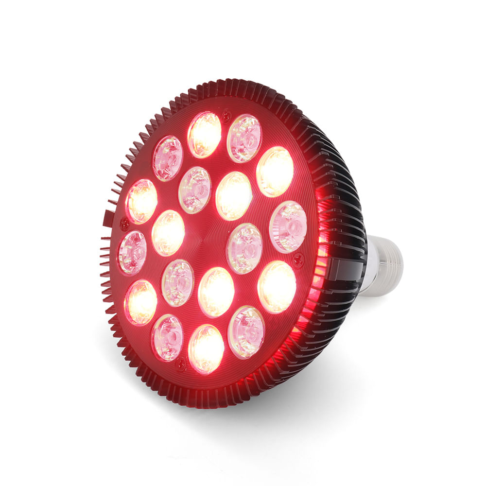 Bec terapeutic cu lumina infrarosie GlowforHome, vindecare leziuni, 18 LED-uri 660 nm, 850nm infrarosu, dulie E27, negru - 2 | YEO