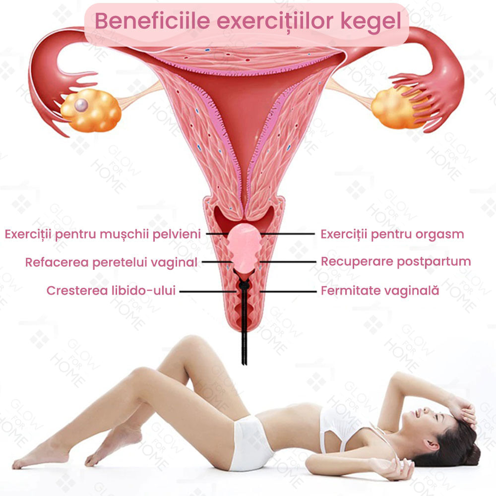 Set Premium greutati, GlowforHome, pentru exercitii kegel si tratament incontinenta urinara la femei, cristal jad roz - 4 | YEO
