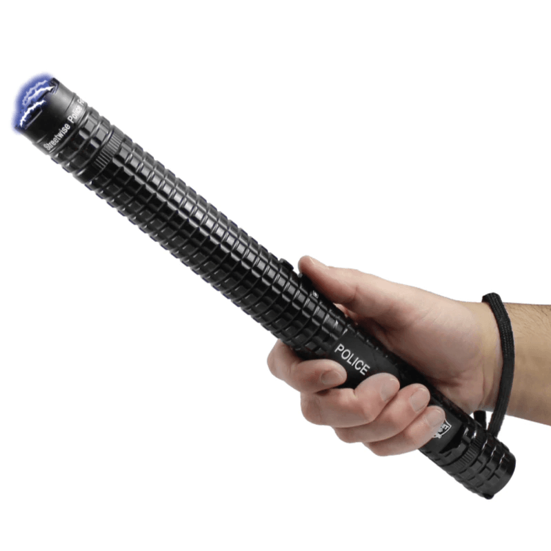 Baston electrosoc si lanterna IdeallStore®, Rowdy X8, metalic, 35 cm, negru, acumulator inclus - 3 | YEO