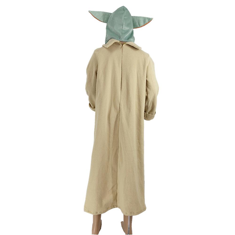 Costum pentru copii IdeallStore®, Baby Yoda, bej, 7-9 ani, masca inclusa - 3 | YEO