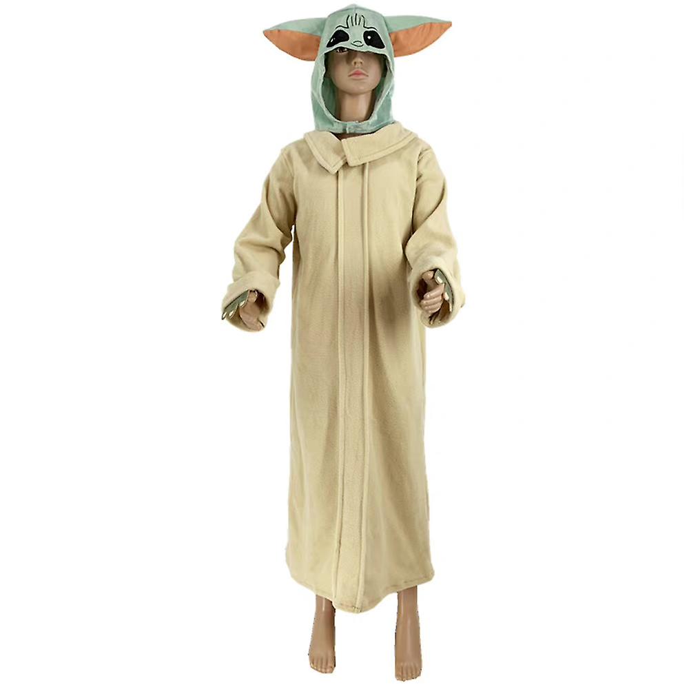 Costum pentru copii IdeallStore®, Baby Yoda, bej, 7-9 ani, masca inclusa - 1 | YEO