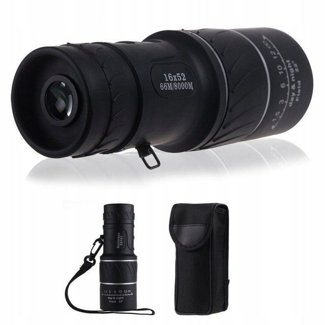 Luneta de camping si vanatoare IdeallStore, Monocular, 16x52, negru, husa inclusa - 1 | YEO