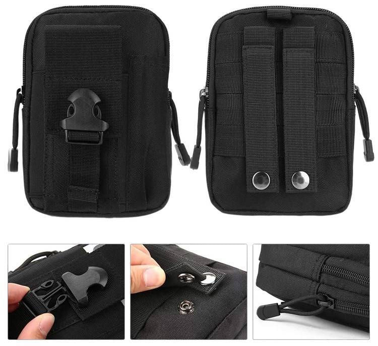 Husa tactica militara IdeallStore®, Trooper Reach, poliester, capacitate 1 l, 18 cm, negru - 4 | YEO