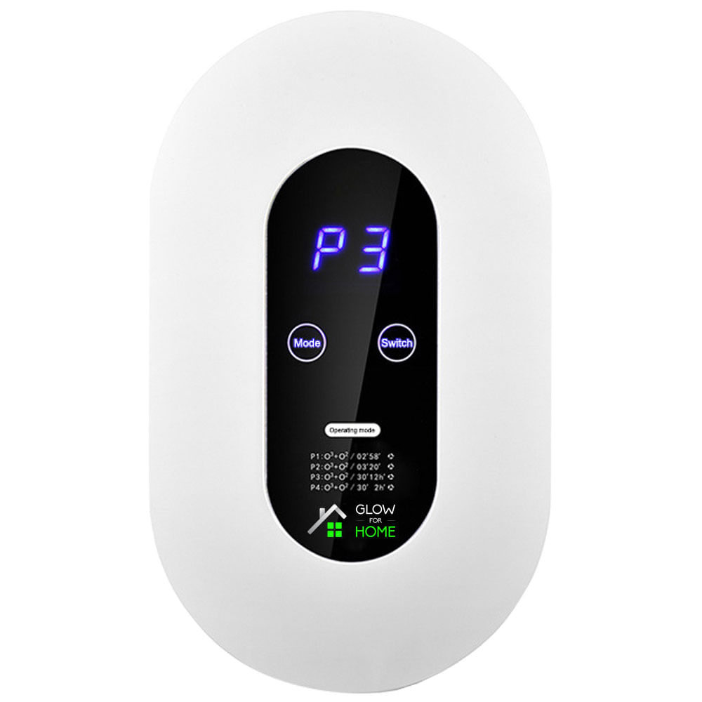 Purificator de aer cu ozon, GlowforHome, 5W,130mg/h,30 mp, 4 moduri functionare, LCD, alimentare 220V, alb