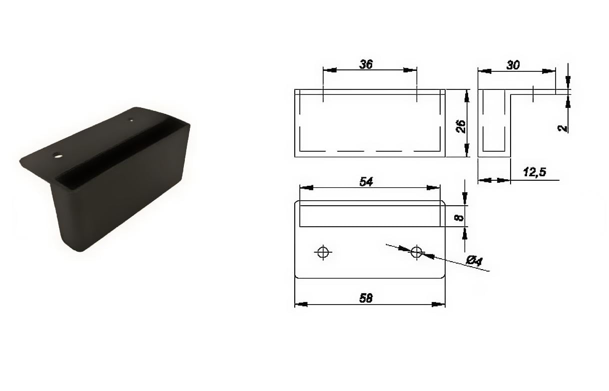 CaSeta plastic pentru suport lamele aplicate pentru somiera - 1 | YEO