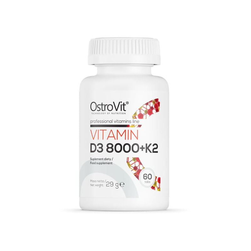 OstroVit Vitamina D3 8000 IU + K2 200 mcg - 60 Tablete