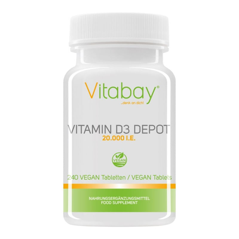 Vitabay Vitamina D3 - 20.000 UI - 240 Tablete vegane - 1 | YEO