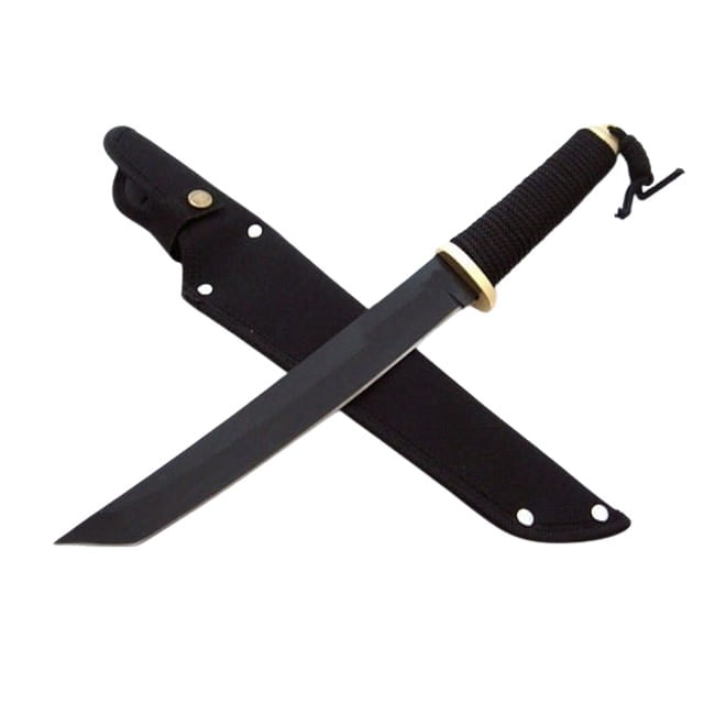 Cutit japonez IdeallStore®, Tanto Blade, 35 cm, negru, teaca cordura