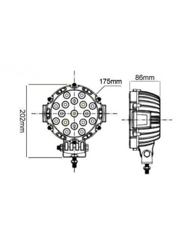 Proiector LED Auto Offroad 51W/12V-24V, 3740 Lumeni, Rosu, Spot Beam 30 Grade - 4 | YEO