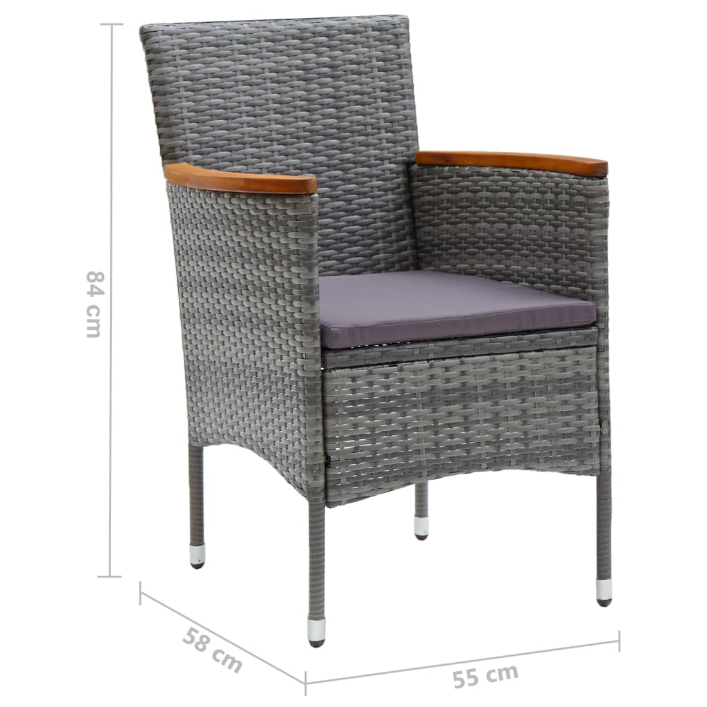 Set mobilier de gradina, 7 piese, gri — imaginea 11