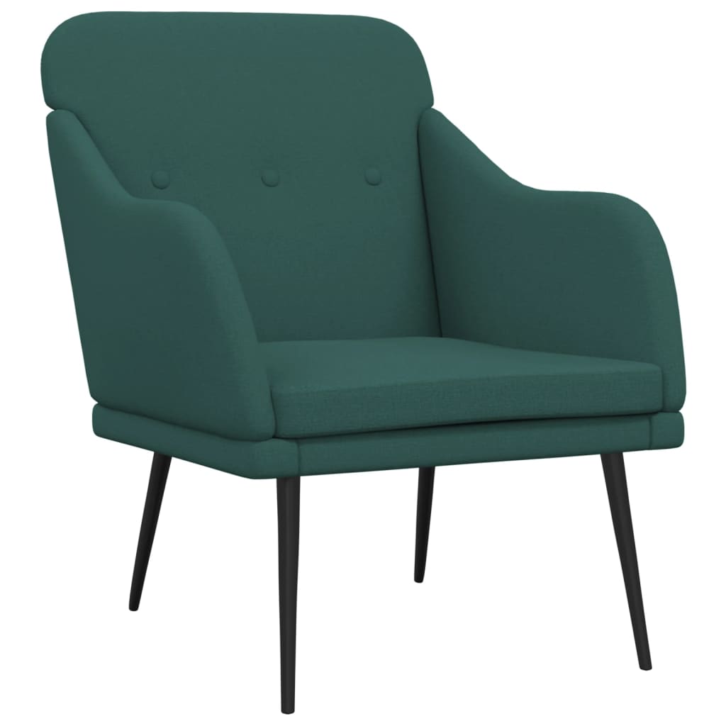 Fotoliu, verde inchis, 63x76x80 cm, textil — imaginea 2