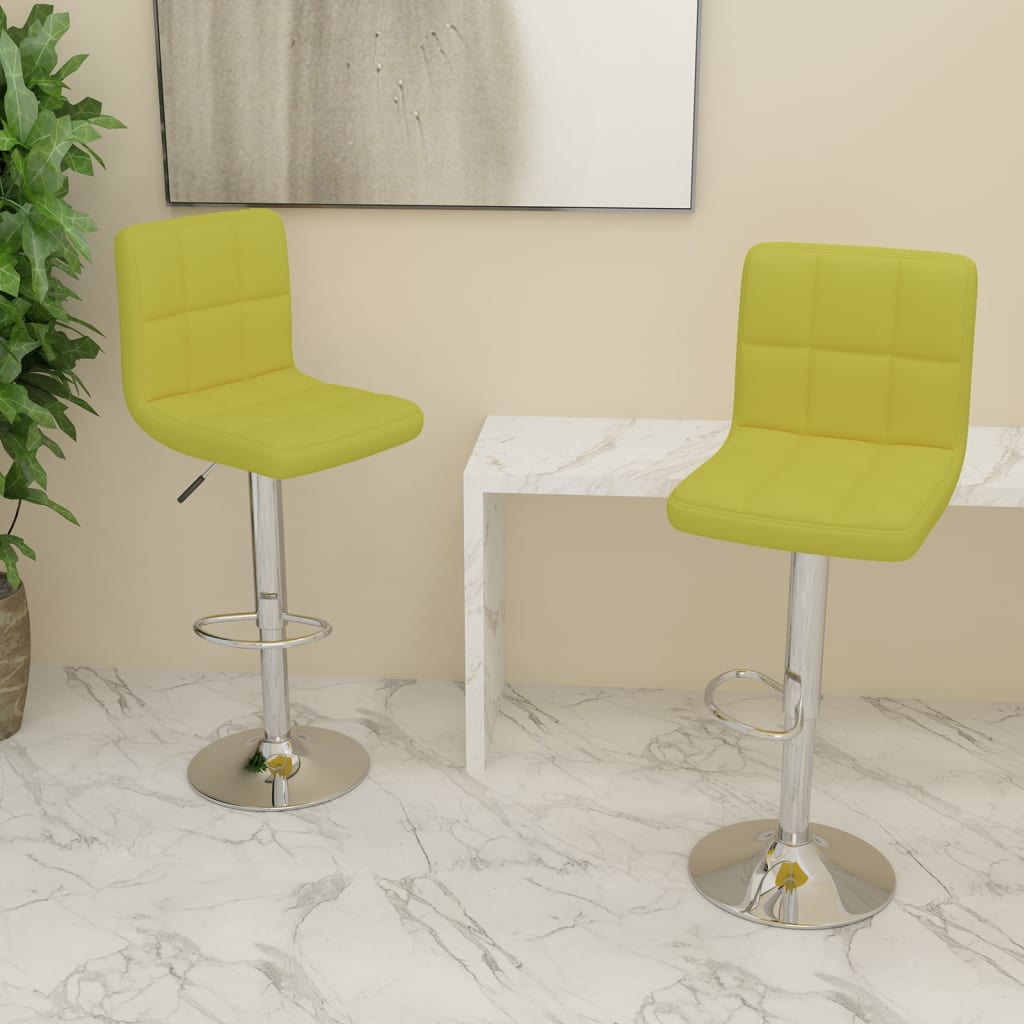 Scaune de bar, 2 buc., verde, material textil