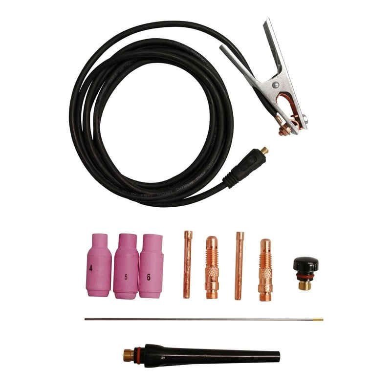 Set accesorii pentru aparat de sudura TIG GIS 200 Guede 41690, 9 piese