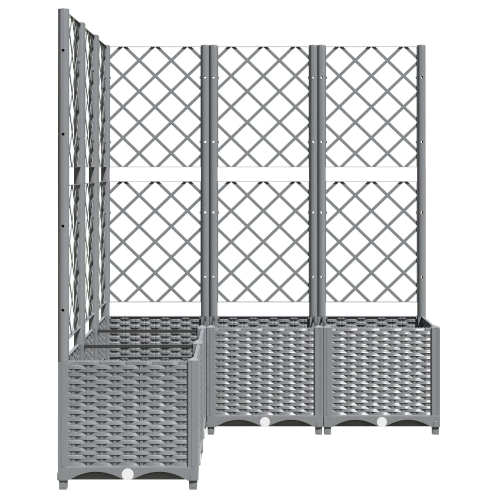 Jardiniera de gradina cu spalier gri deschis 120x120x136 cm PP — imaginea 5