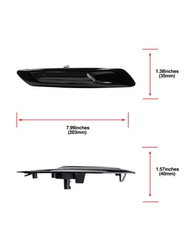 Set 2 Semnalizari Negre Aripa LED Dinamice secventiale cu sticla fumurie pentru BMW F10, F11, F07 fara facelift - 3 | YEO