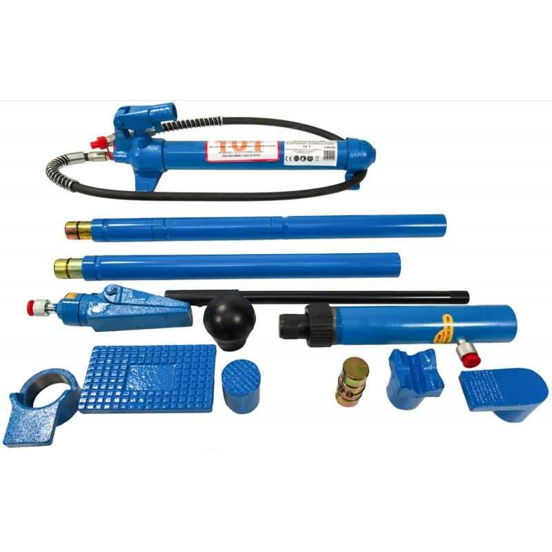 Set trusa hidraulica indreptat caroserie 10T + accesorii VERKE V86368