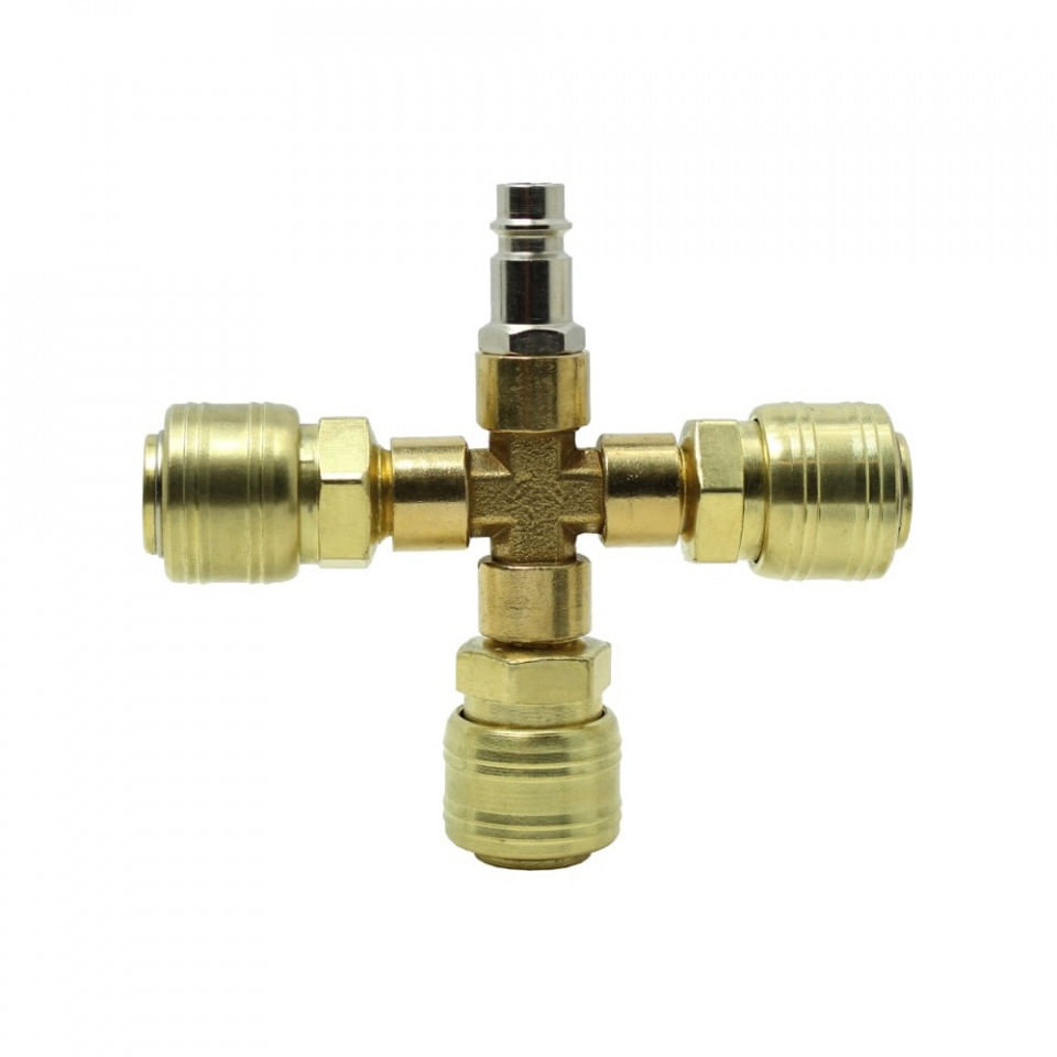Splitter cu patru cai cu cuplaje rapide pentru compresor de aer B-AC0041