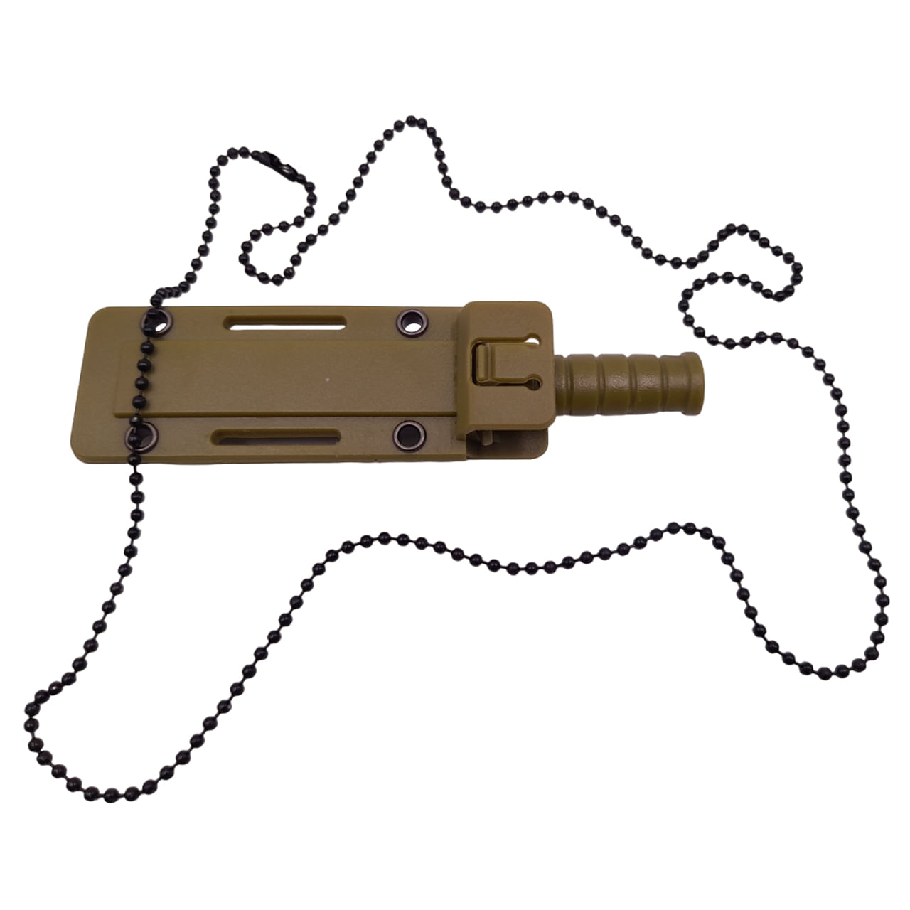 Cutit tactic de vanatoare IdeallStore®, Military Specialist, 10 cm, kaki, teaca cu lant inclusa