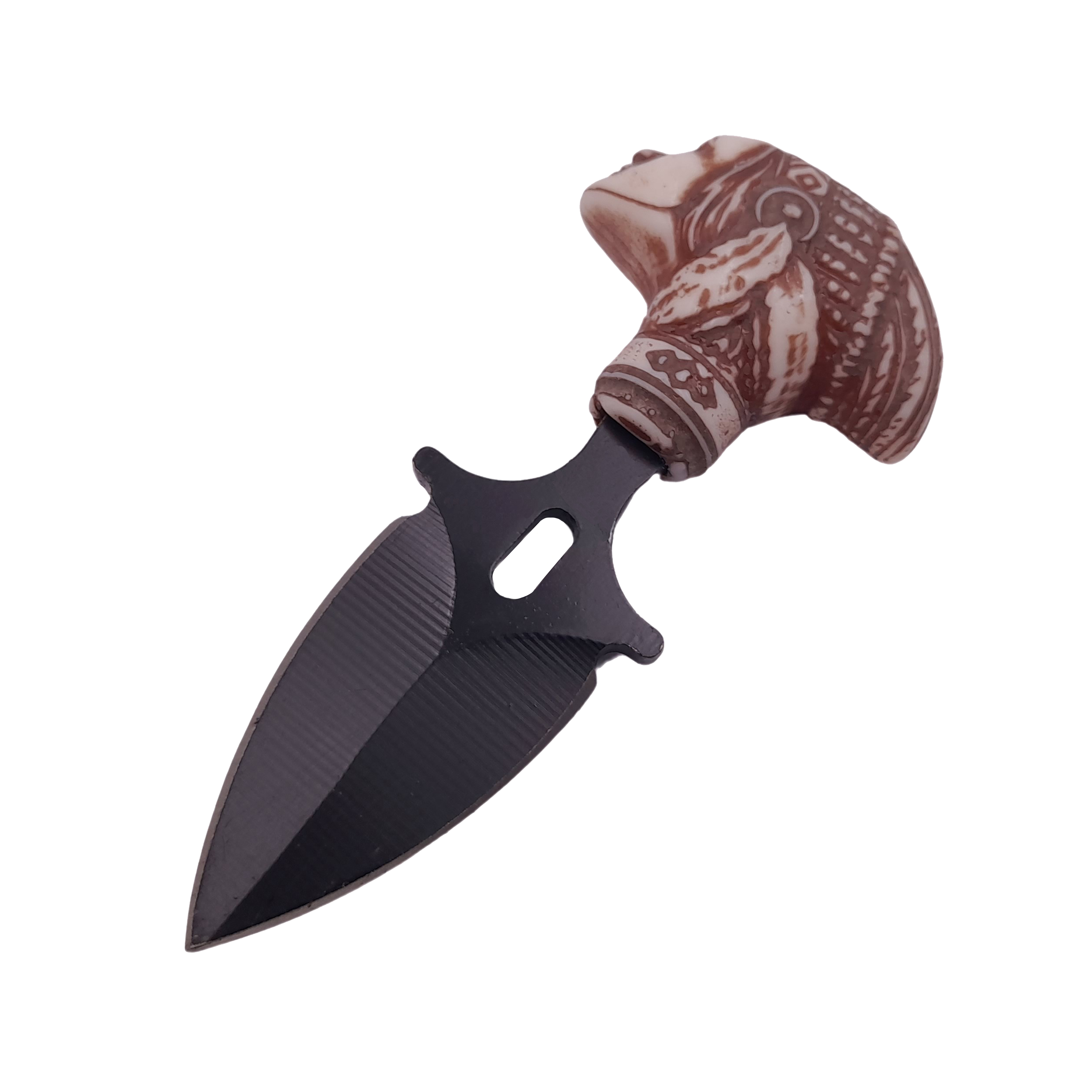 Cutit tactic de vanatoare IdeallStore®, Shaman Goddess, 8.5 cm, negru, teaca cu prindere curea - 2 | YEO