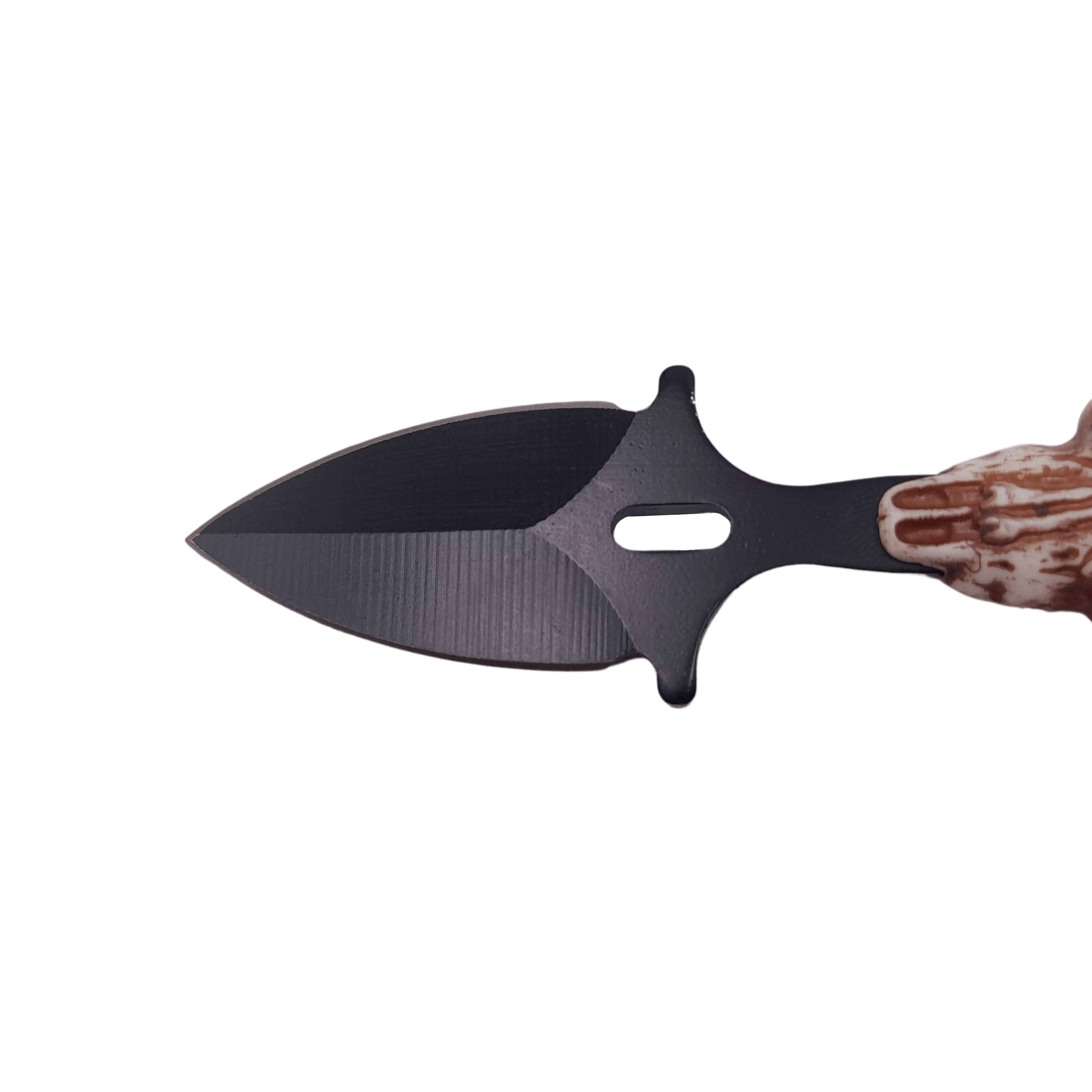 Cutit tactic de vanatoare DEPOX®, Death Valley, 8.5 cm, negru, teaca cu lant inclusa — imaginea 5