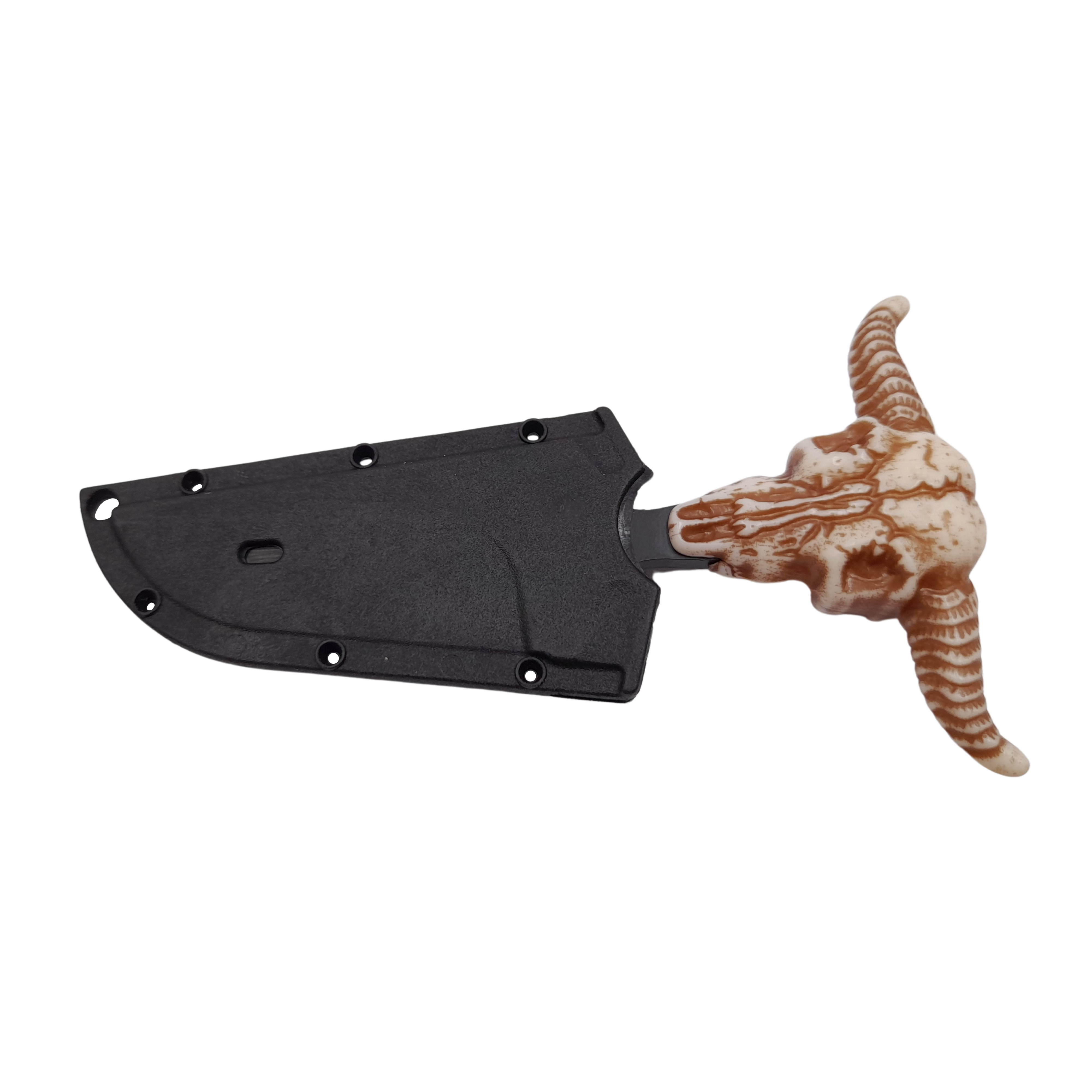 Cutit tactic de vanatoare DEPOX®, Death Valley, 9.5 cm, negru, teaca cu lant inclusa — imaginea 7