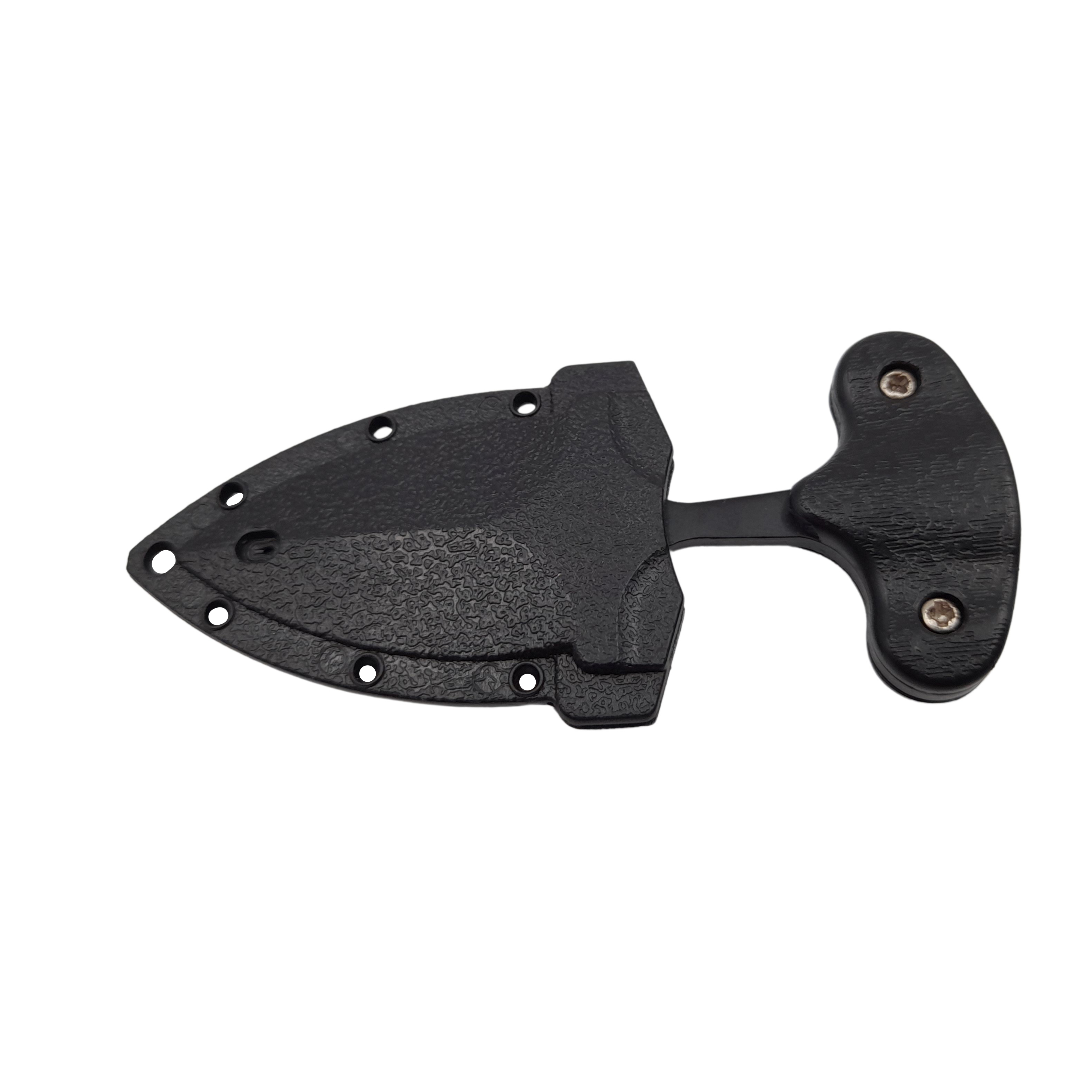 Cutit tactic de vanatoare DEPOX®, Broken Trust, 8 cm, negru, teaca cu lant inclusa — imaginea 6