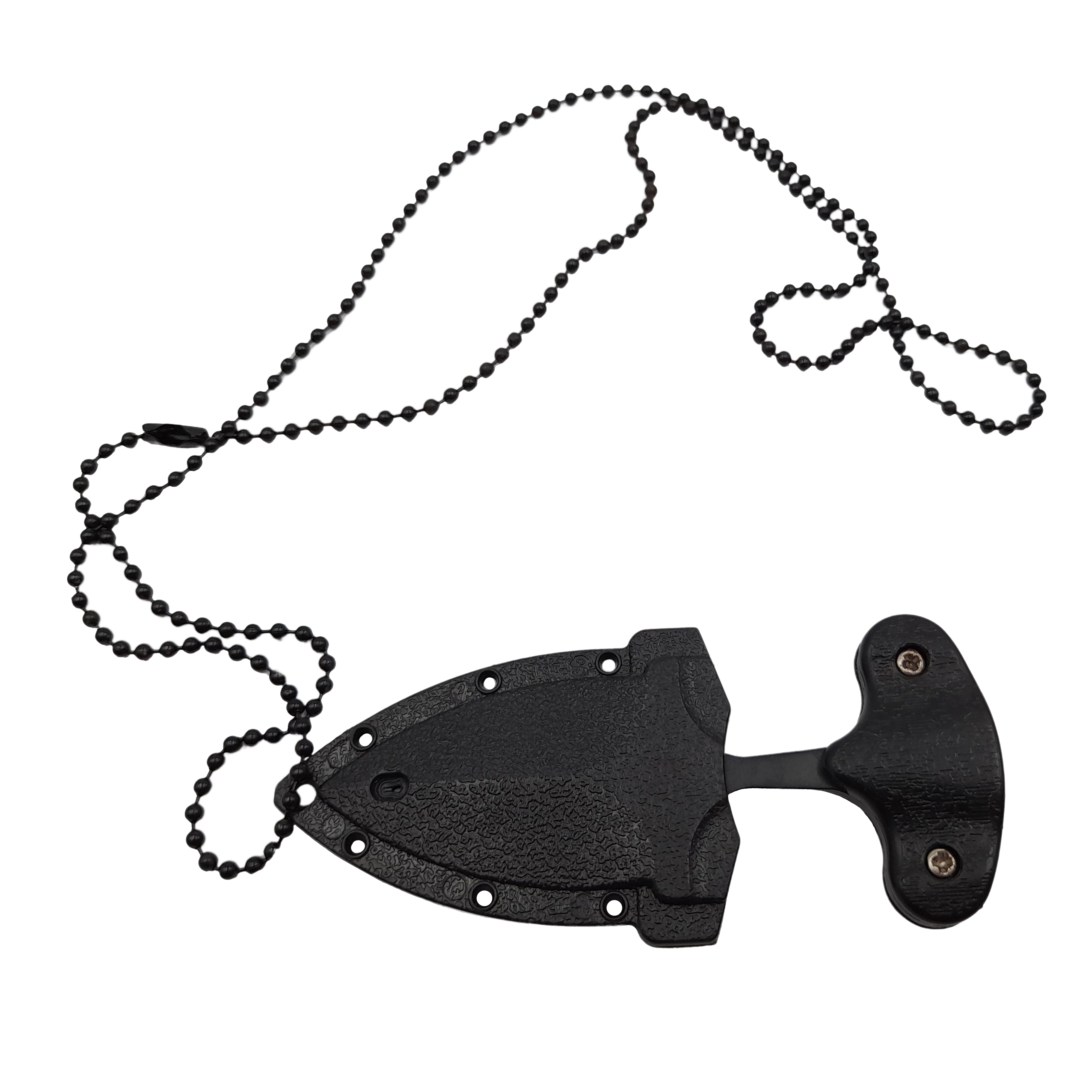 Cutit tactic de vanatoare IdeallStore®, Broken Trust, 8 cm, negru, teaca cu lant inclusa