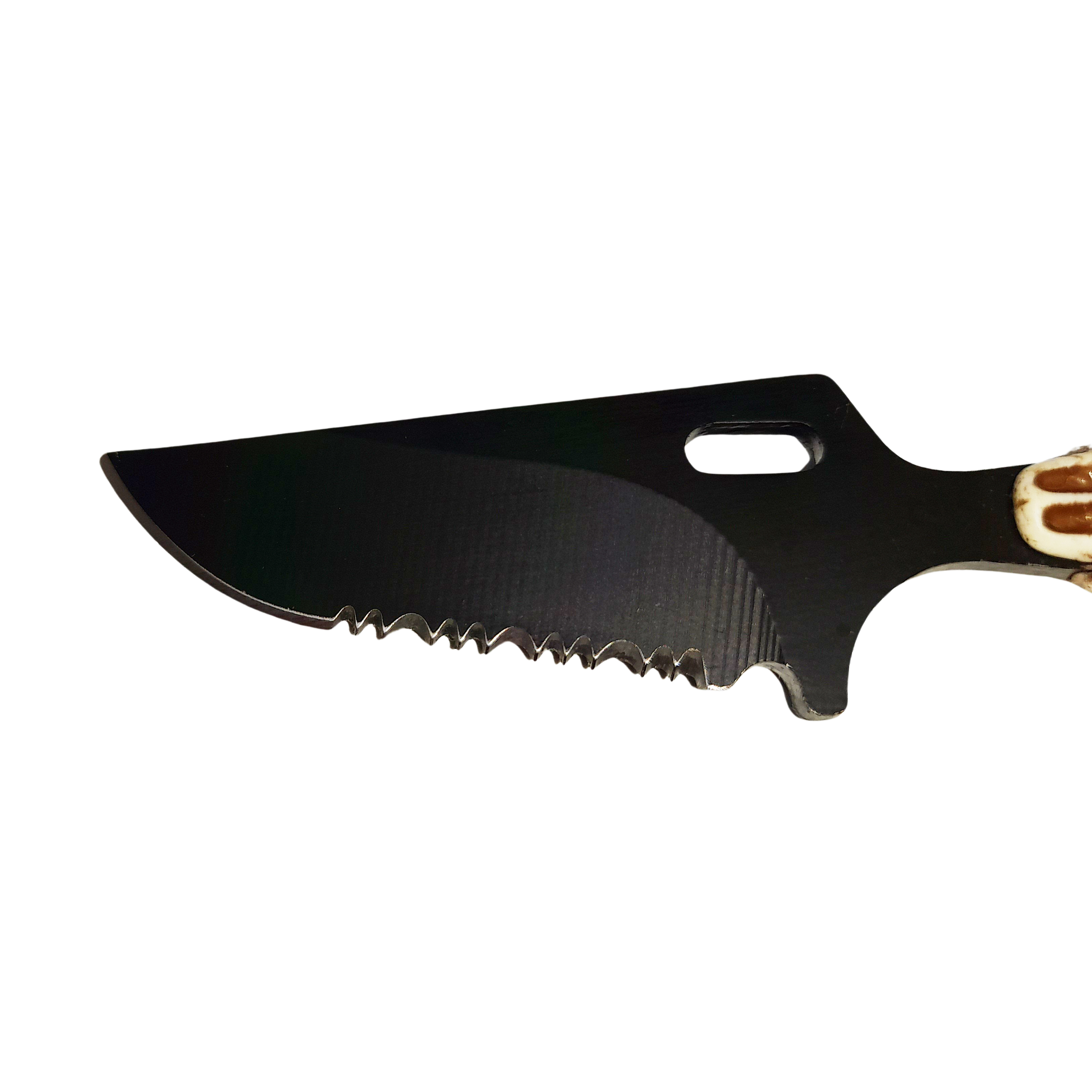 Cutit tactic de vanatoare DEPOX®, Death Spike, 9.5 cm, negru, teaca cu lant inclusa — imaginea 7
