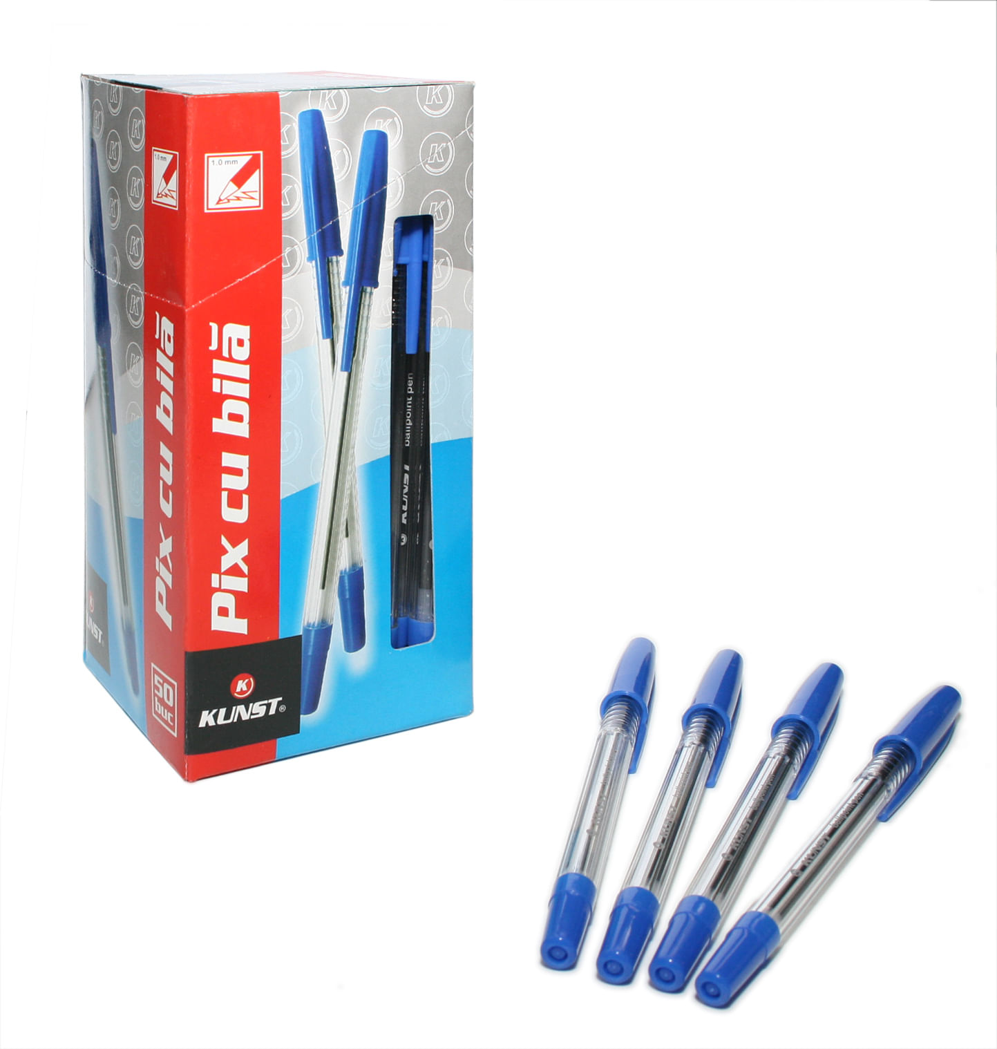 Set 50 pixuri Kunst cu bila 1.0 mm