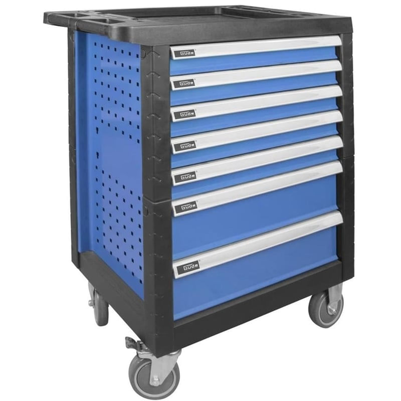 Carucior portabil cu scule GWP 07 Guede 40877, 7 sertare, 250 piese — imaginea 5