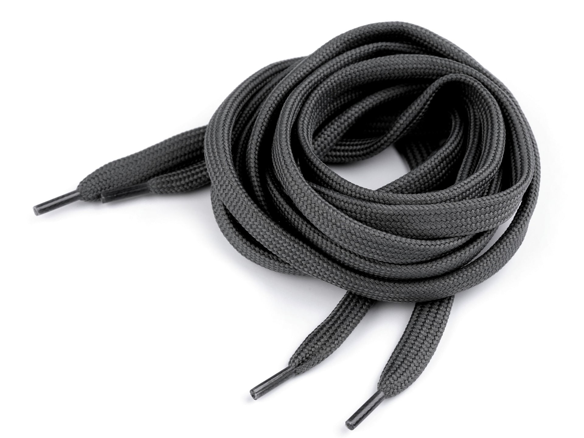 Sireturi plate din poliester pentru pantofi / hanorace 130 cm, Gri inchis