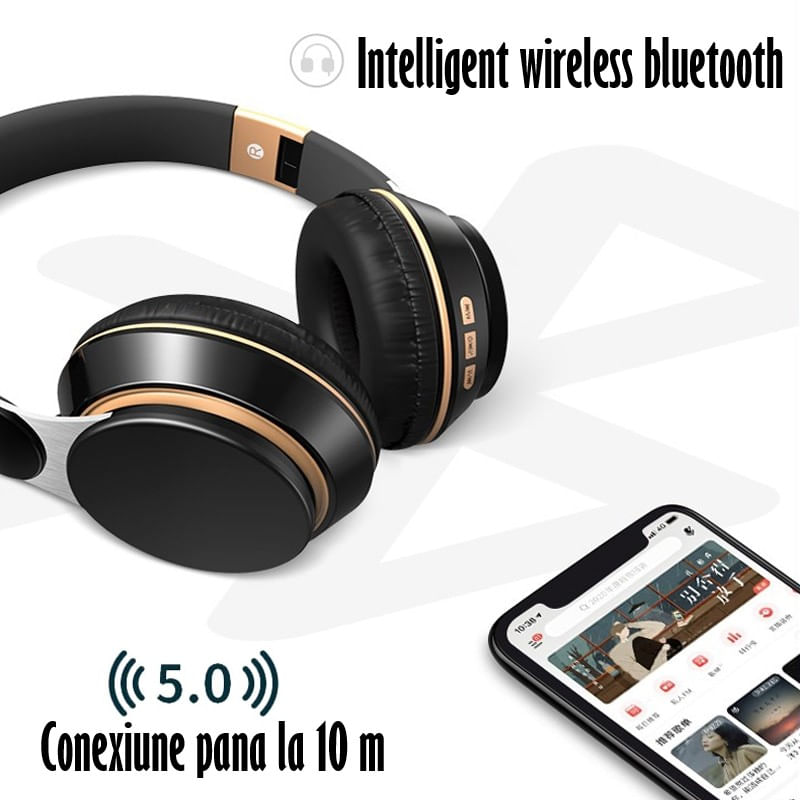 Casti True Wireless Stereo Pliabile, Microfon incorporat, Bluetooth 5.0, Bass Stereo, Noise Cancelling, Universale - 1 | YEO