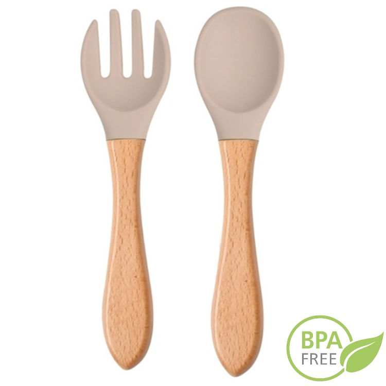 Set Complet Diversificare din Silicon, Farfurie cu Tacamuri, Bavetica, Cana-Pahar, Bol cu Lingura si Furculita, Bej - 1 | YEO