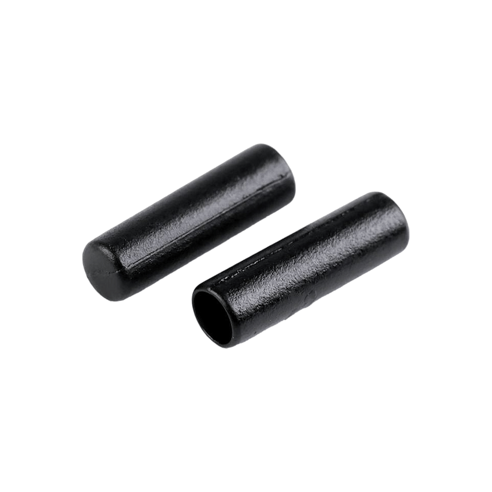 Set 10 terminatii metalice pentru snur, diametru 4 mm, 5 x 17 mm, Negru
