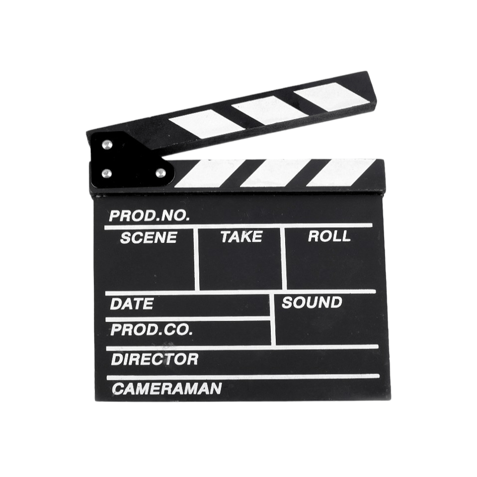 Clapeta pentru scena de film 20 x 20 cm Negru