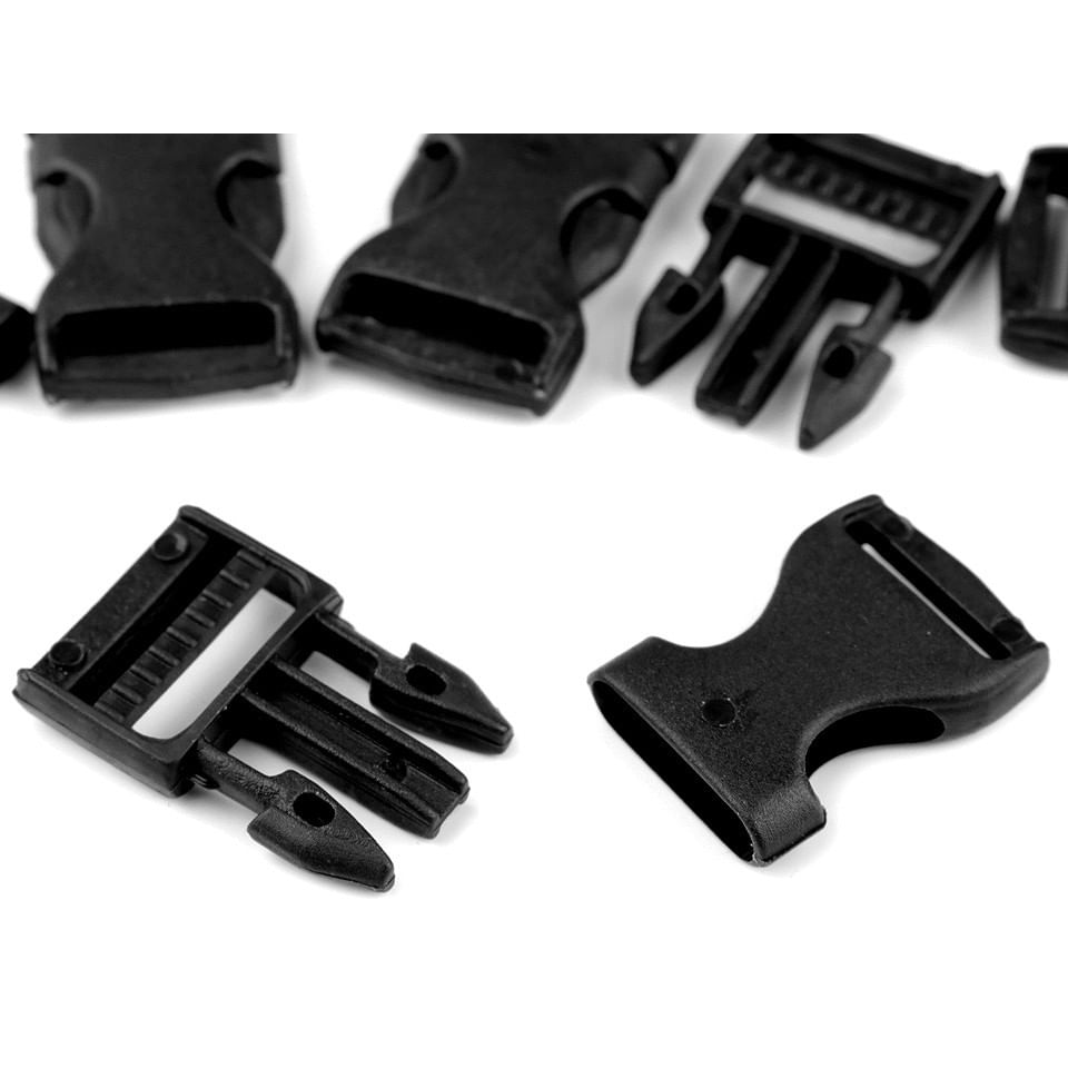Catarama trident din plastic pentru textile, latime 20 mm, dimensiuni 25 x 51 mm Negru - 1 | YEO