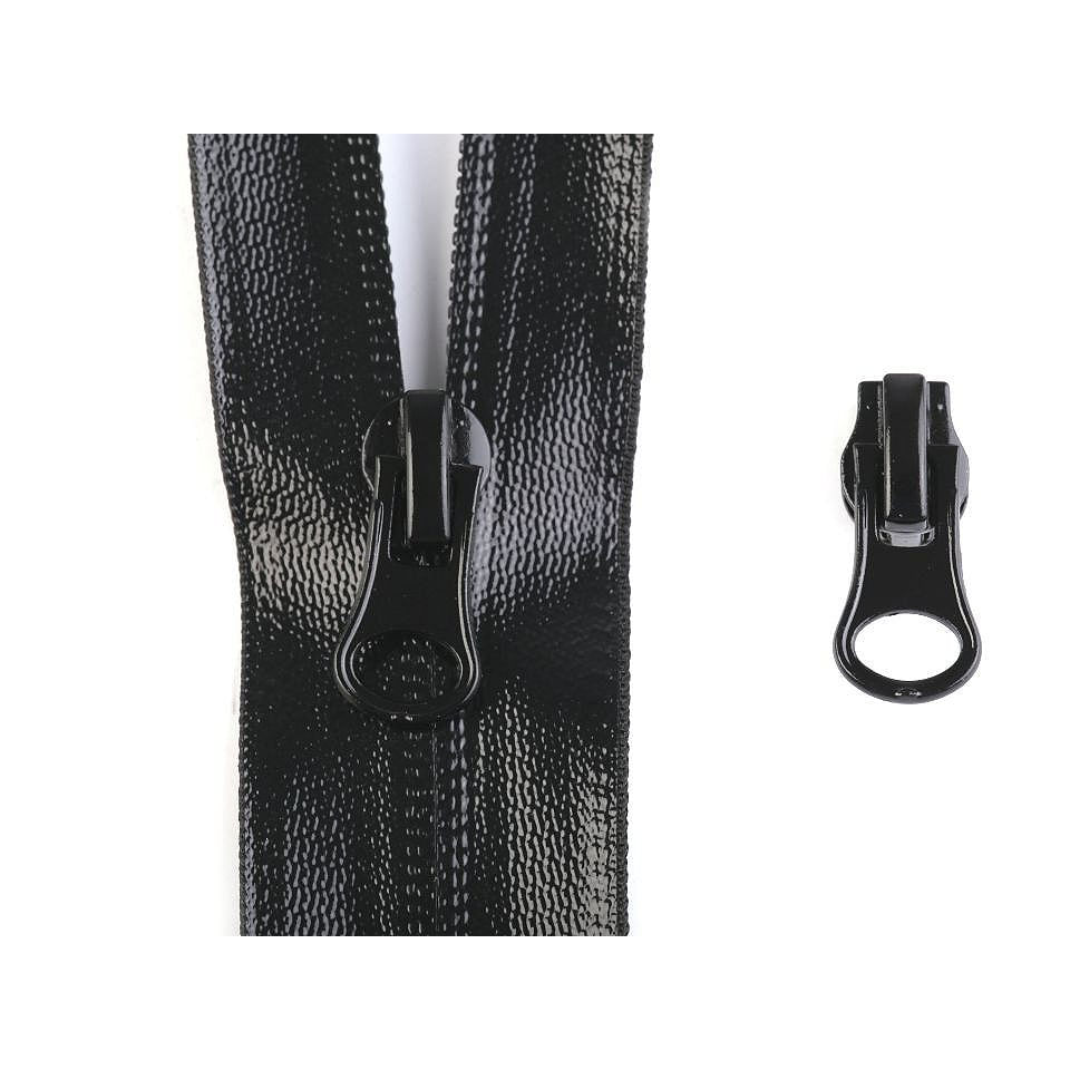 Cursor metalic pentru fermoar spiralat impermeabil 7 mm, Negru