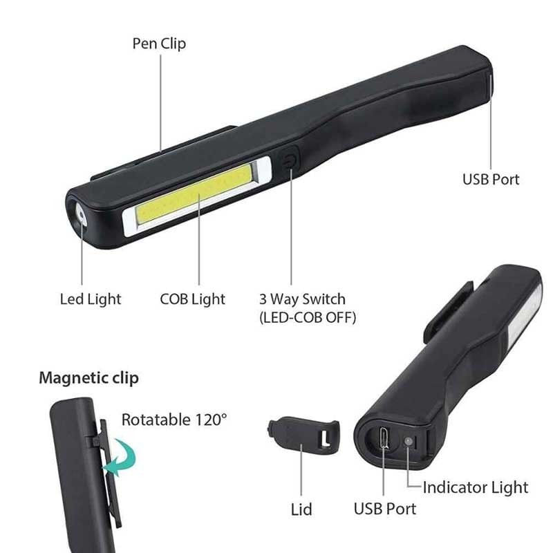 Lampa de lucru COB LED cu atasament magnetic Troy 26017, 280 lm — imaginea 3