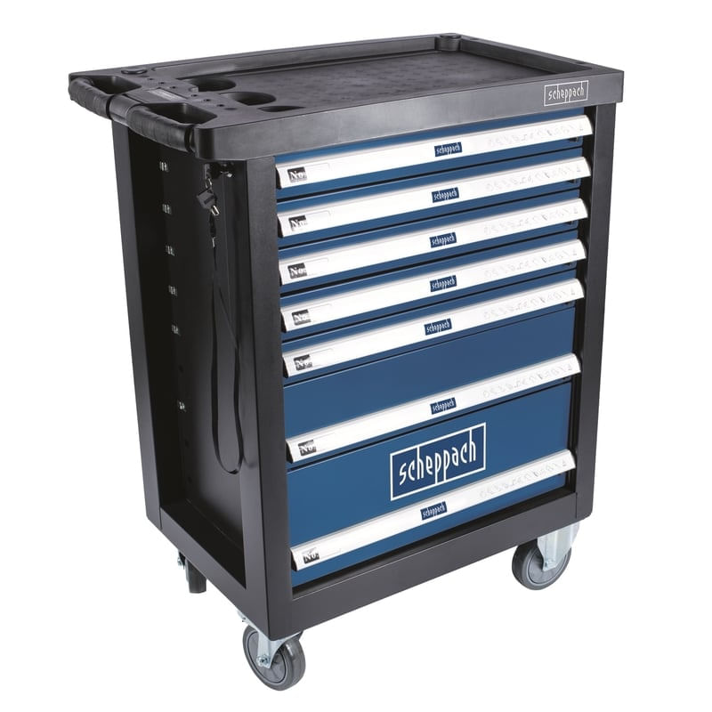 Carucior portabil cu scule TW1100 Scheppach 5909304901, 7 sertare, 70 piese — imaginea 4