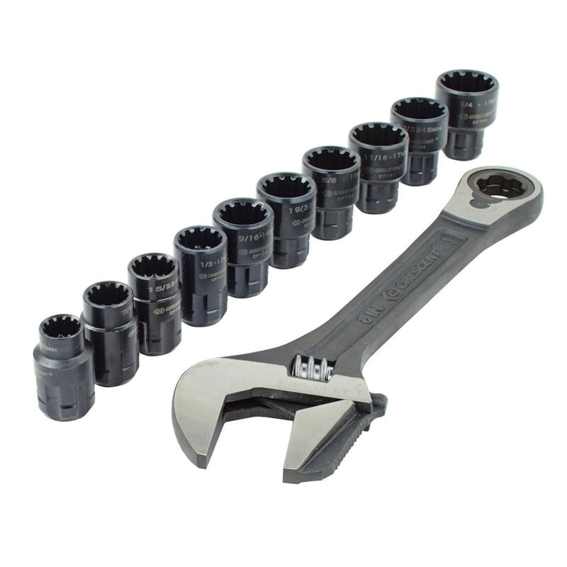 Set cheie reglabila cu clichet si capete tubulare 3 in 1 Crescent CPTAW8, 11 piese — imaginea 3