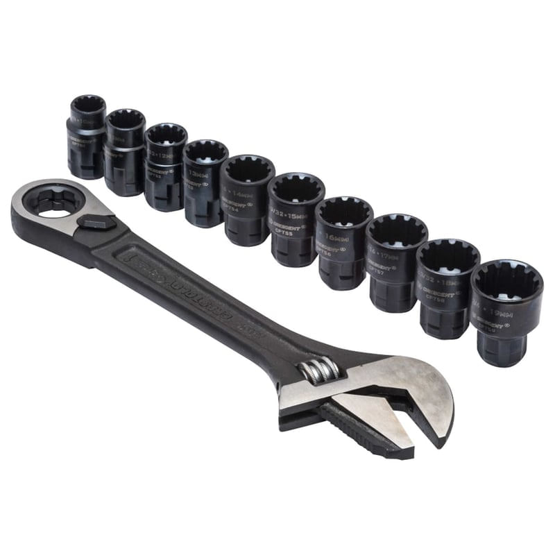 Set cheie reglabila cu clichet si capete tubulare 3 in 1 Crescent CPTAW8, 11 piese — imaginea 4