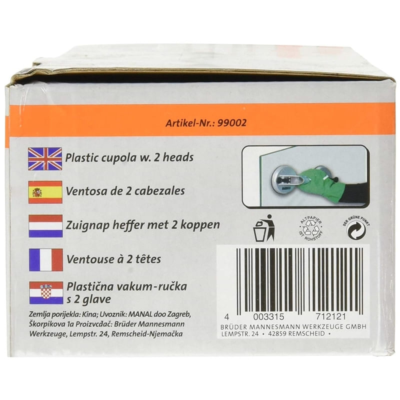 Dispozitiv pentru manipulat cu ventuza Mannesmann 99002, Ø115 mm, 2 brate — imaginea 3