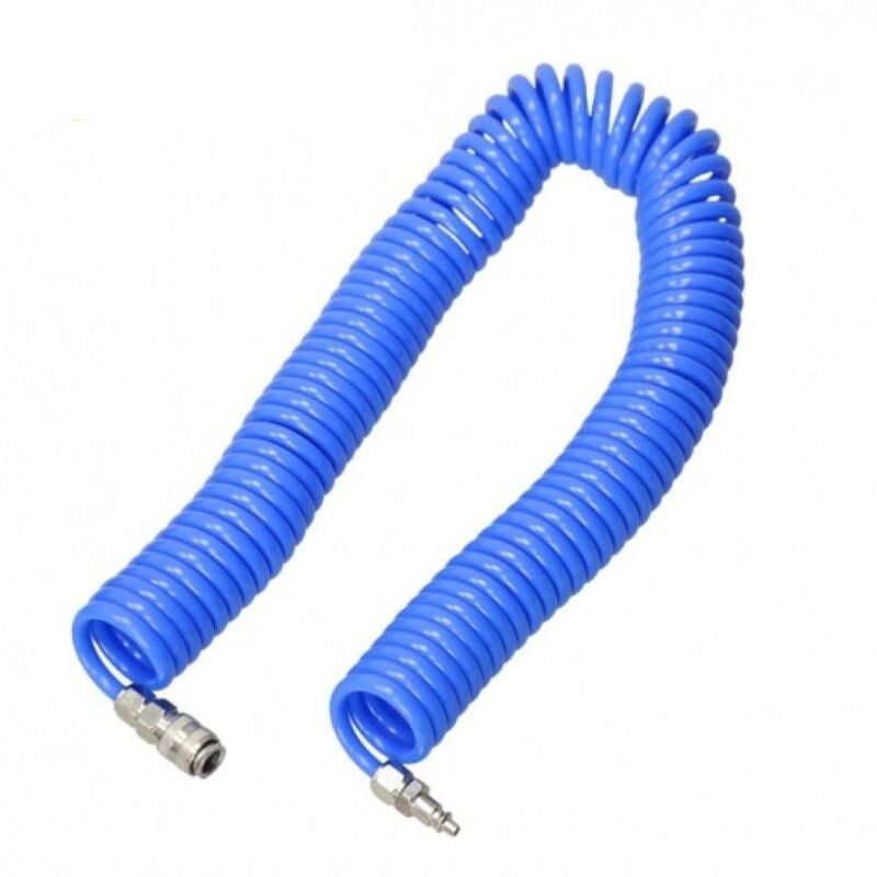 Furtun aer comprimat spiralat cu cupla rapida Troy 18608, 7.5 m, 5 mm — imaginea 2