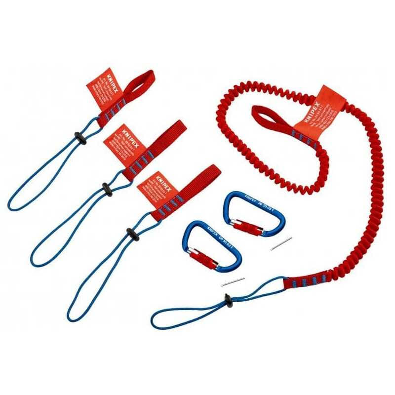 Set corzi de siguranta pentru scule si carabiniere Knipex 00 50 04 T BK, 1.5 Kg, 5 bucati — imaginea 3