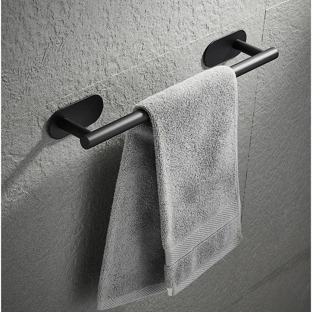 Suport confortabil din otel pentru prosop, lungime 40 cm, culoare neagra