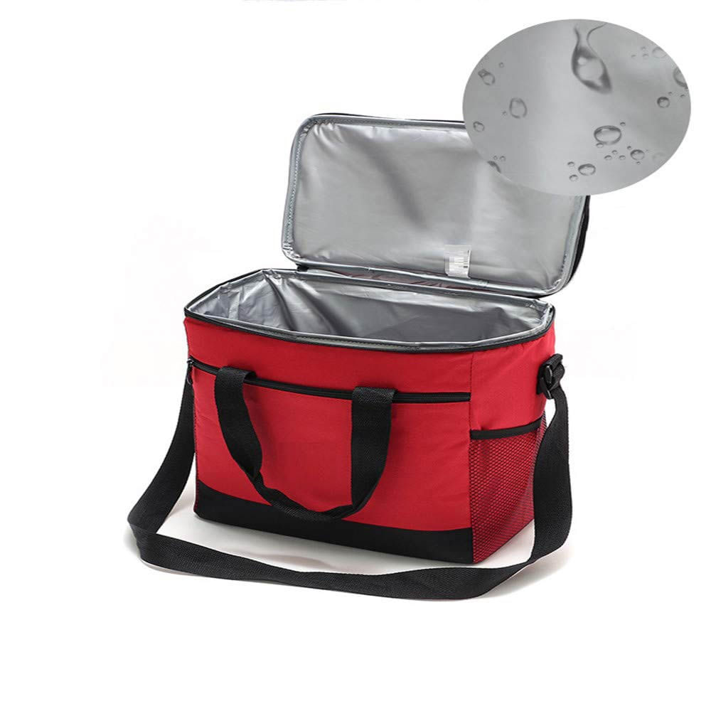 Geanta termoizolanta pentru picnic sau plaja, capacitate 16l, culoare rosie - 2 | YEO