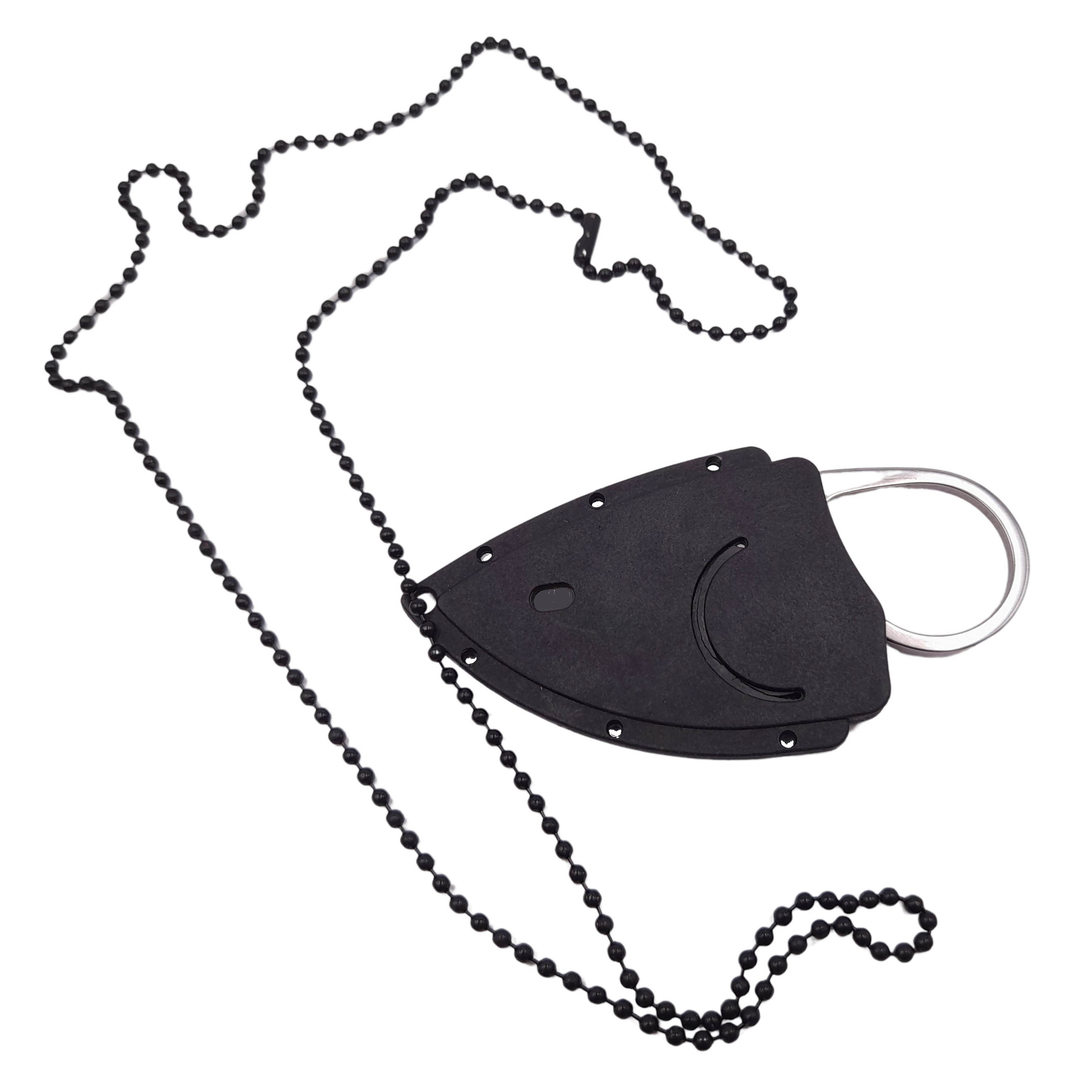 Cutit tactic de vanatoare IdeallStore®, Broken Spirit, 8 cm, argintiu, teaca cu lant inclusa